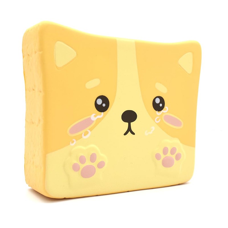 Kiibru 柴犬トースト ネバネバ スクイーズ 低反発 ストレス解消グッズ 子供の玩具 食物おもちゃ(泣く)