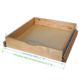 Pull Out Drawers for Cabinet, Wood Slide Out Cabinet Organizer and Storage, Cabinet Kitchen Drawers Slide Out Shelves, Pull Out Shelves in Kitchen, Pantry, Bathroom with Soft Close, 21"W x 22"D x 4"H