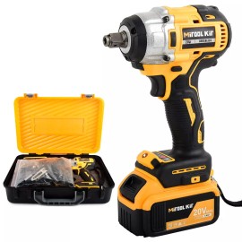MITOOL KIT Cordless Electric Impact Wrench Gun 1/2'' High Power Driver with Li-ion Battery