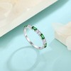 Inpasne Eternity Emerald Ring for Women 925 Sterling Silver Stackable