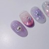 Purple Stella Handmade Nail Tips - Almond Short / 퍼플스텔라
