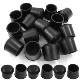 Piutouyar Round PVC Rubber Furniture Covers, 28mm / 1-1/8 Inches Table Chair Leg Tip Protectors, Non-Slip End Cap for Protect Surfaces, Black (16Pcs)