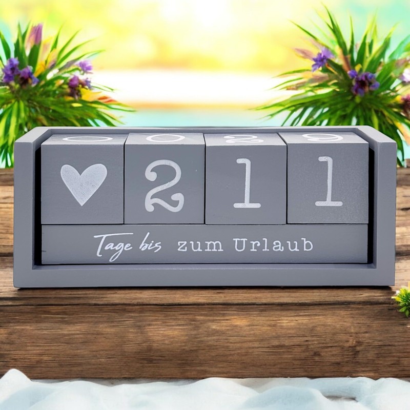 MIJOMA Yearly Countdown Calendar Wooden Cube - Permanent Yearly Table