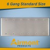 Airmont Products Stainless Steel Blank Wall Plates, 6 Gang Standard