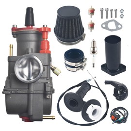 PWK 28mm Carburetor w/Air filter Throttle Assembly kit for Predator 212cc 224cc 196cc for Coleman CT200U-EX CT200U BT200X Mini Bike Baja Warrior MB200 KT196 GX160 6.5hp Engine Go kart Black