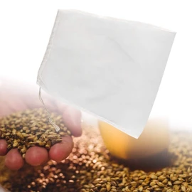 100 bolsas de filtro de vino de malla, reutilizable, con cordón, lavable, de malla fina, bolsas de colador de alimentos, para vino, cerveza, elaboración de cerveza, café, jugo de fruta, colación de mermelada (7.9 x 11.8 pulgadas)