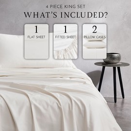 Linen Closet Smart Sleep -Piece Sheet Set with Graphene Carbon Technology, King, Sand