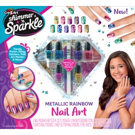 Shimmer 'n Sparkle Metallic Rainbow Nail Art Design Kit for Ages 8 and up