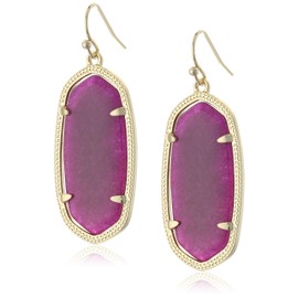 Kendra Scott Signature Elle Earrings in Gold Plated and Purple Jade