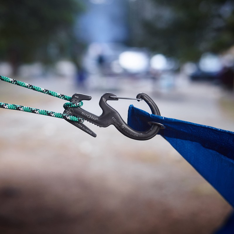 NITE IZE Figure 9 Carabiner Rope Tightener, Black, Small