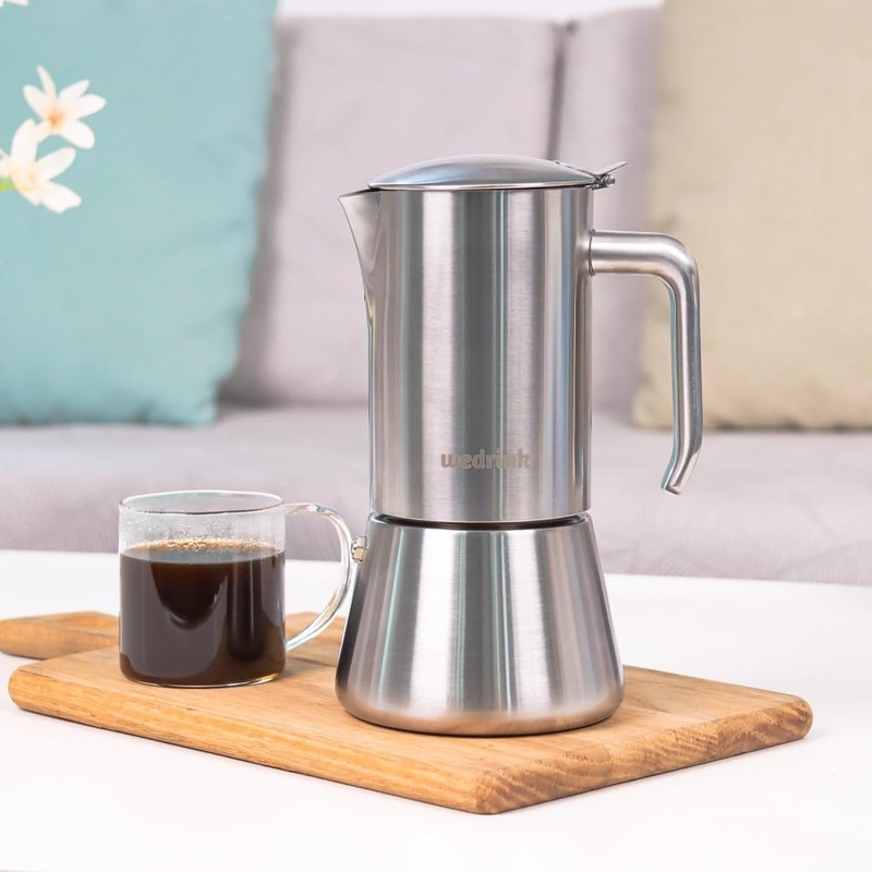 wedrink Espresso Maker with Ergonomic Handle, 6 Cups Mocha Pot