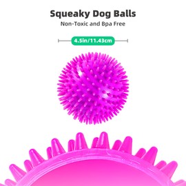 Valuepeak 2 Pack 4.5” Squeaky Dog Balls for Large and Medium Dogs, Spiky Dog Toy Balls for Aggressive Chewers