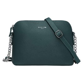 David Jones - Damen Kleine Umhängetasche - Frau Handtasche PU Leder - Tasche Kette Schultertasche Crossbody Bag - Abendtasche Zip Reißverschluss - Party Handy City Clutch Mode Elegant - Grün