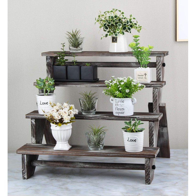 J JACKCUBE DESIGN Rustic Wood Display Stand, 4 Tier Cupcake