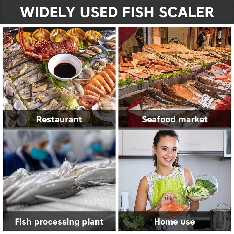 8PCS Fish Scaler Remover, Stainless Steel Fish Scaler with Gloves,