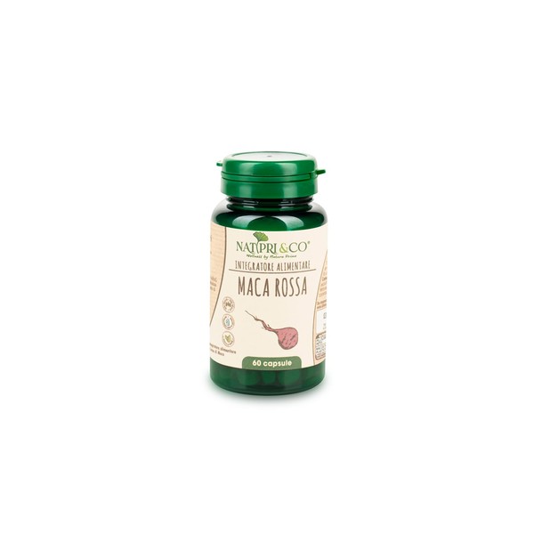 Natura Prime - Red Maca Root Energizing, Improves Hormonal Balance for Men and Women - 60 Capsules Treatment of 2 Months - Vegan, Gluten Free and Lactose Free
