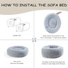 Bunlitent 39'' inch Calming Dog Bed, Plush Anti-Anxiety Donut Dog