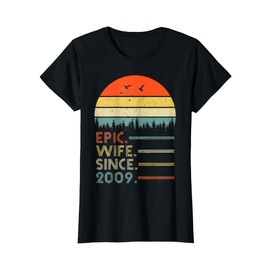 14th Wedding Aniversary Shirt Epic Wife Since 2009 T-Shirt