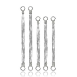 HAOBO 5PCS Universal Automotive Ground Straps, Ground Wire, 3pcs 10" x1/2" & 2pcs 13" x1/2" Tinned Copper Vehicle Grounding Cable Straps, Flat Braided Copper Ground Strap Fit for Most Vehicles