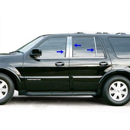 Made in USA! Compatible with 1997-2017 Lincoln Navigator 6PC Stainless Steel Chrome Pillar Post Trim