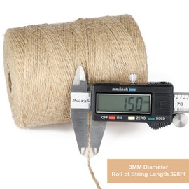 G2PLUS Natural Jute Twine, 1.5mm Thin Hemp Twine, 984 Feet Brown Twine String for Crafts, 2 Ply Jute Twine String for Gift Wrapping, DIY Arts & Crafts, Garden Plants, Christmas