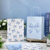 JarThenaAMCS 24Pcs Blue Bow Paper Bags Cute Bow Knot Treat