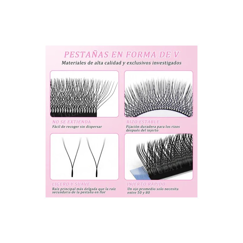 Blister Extensiones De Pestañas U-shaped Shape Mink Yy Lash