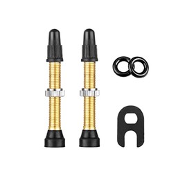 HZJD 2PCS Bike Tubeless Presta Air Valve Stem, Quality Brass Tubeless Presta Valve Stem(40 mm), Valve Core Remover Tool