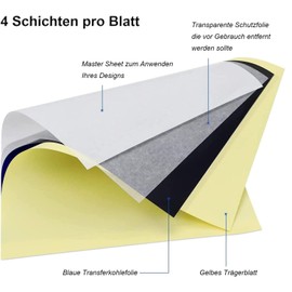Transfer Paper Tattoo Paper, 20 Sheets of A4 Stencil Paper for Tattooing, Tattoo Paper, Carbon Paper, Stencil Paper, Die Paper, Thermal Stencil Paper with Professional Tattoo