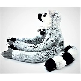 The Petting Zoo Ring-Tailed Lemur Stuffed Animal with Baby Lemur Plush Toy, Gifts for Kids, 18in