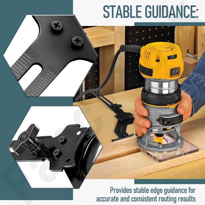 DNP618 Edge Guide for Fixed Base Compact Router, Compatible With