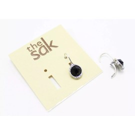 The Sak New The Sak Silver Black Stone Earrings with Rhinestones #SAK83