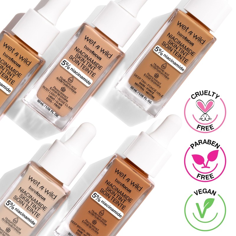 Wet n Wild Bare Focus Niacinamide Skin Tint, Leichte Foundation