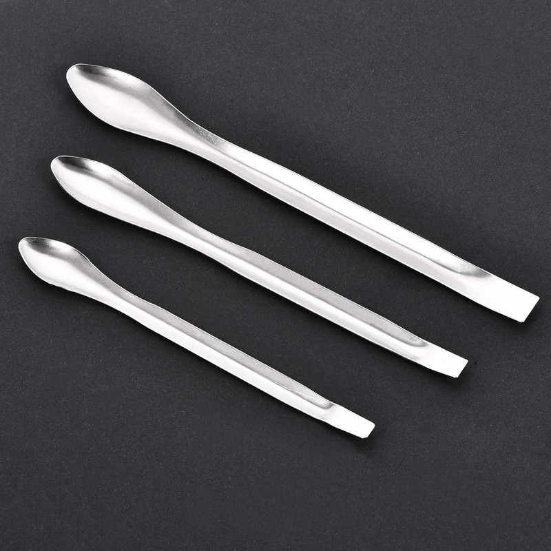 sourcing map Micro Scoop Stainless Steel Reagent Sampling Lab Spoon