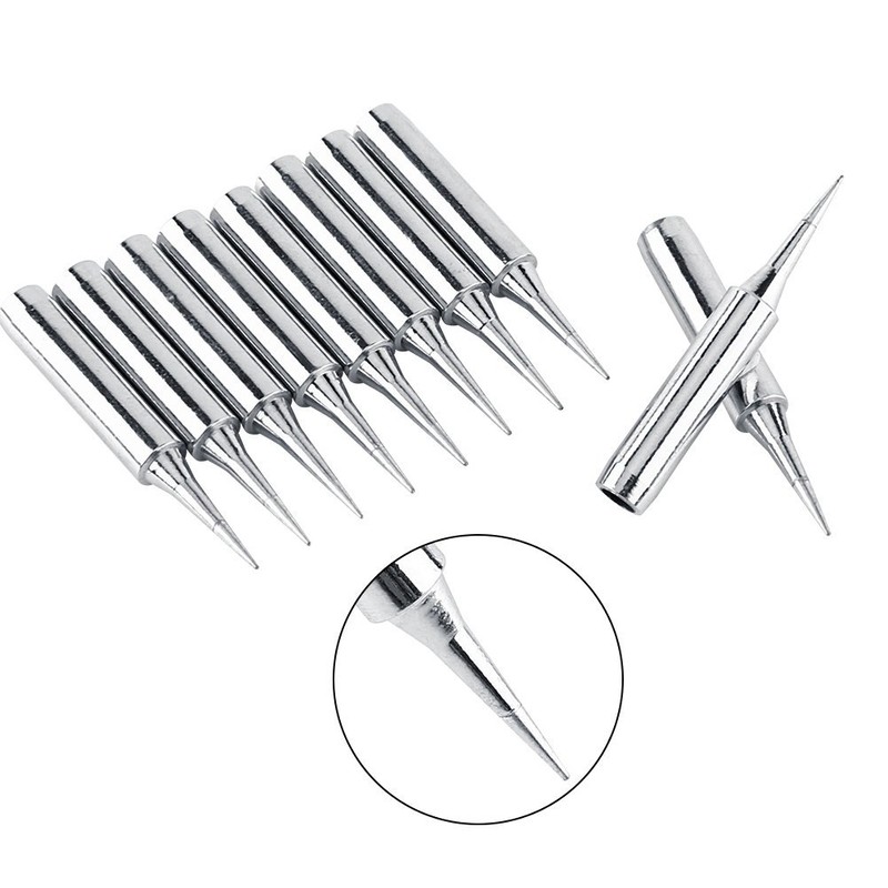 Soldering Tips,10Pcs 900M-T-I Sharp Soldering Replacement Solder Iron Tips Station