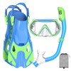 Kids Mask Fins Snorkel Set, Dry Top Snorkeling Gear for