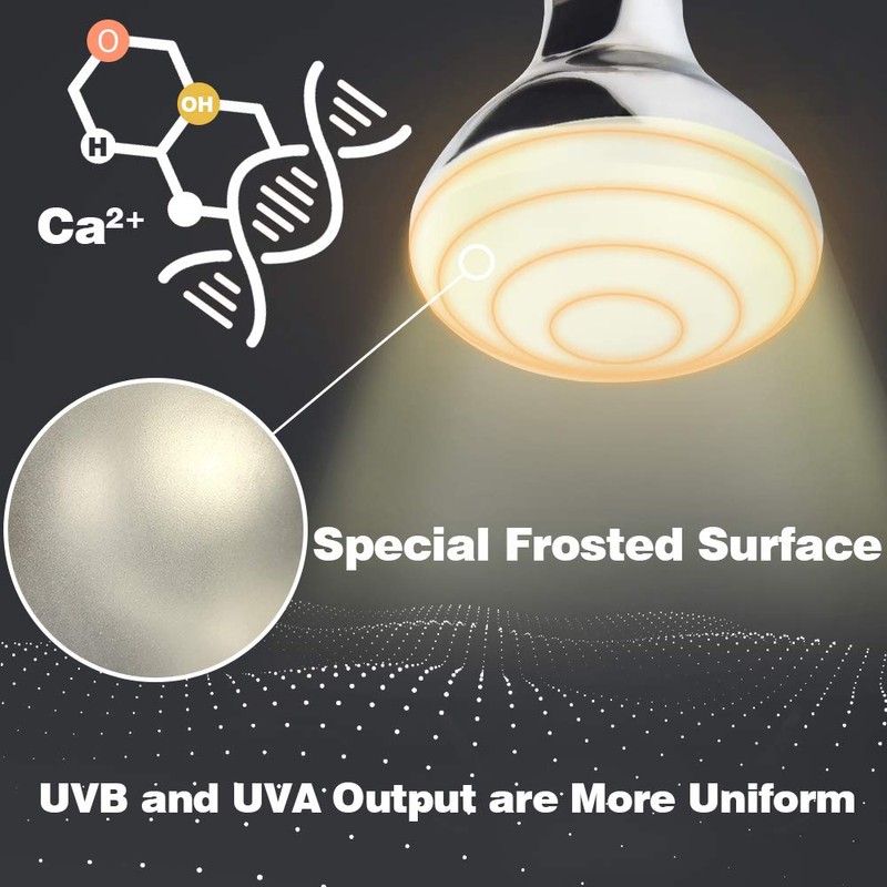LUCKY HERP 125 Watt UVA+UVB Vapor Heat Lamp Bulb, High