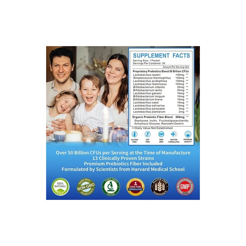 Zebora Probióticos Adultos Y Niños 30 Sobres No Gmo Gluten
