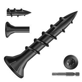 SG TZH #8 x 1 Inch Deck Screws (215Pcs) 1lb. Exterior Wood Screws. Carbon Steel, Black, Flat Head, Rust Resistant epoxy Coated, with T25 Star Bit