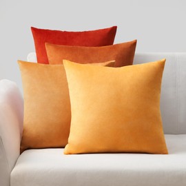 Topfinel Yellow Cushion Covers 50cm x 50cm for Livingroom Large Fluffy Cushions Sofa Scatter Decorative Velvet Pillow Cover 20 x 20 inch Set of 4 for Bedroom