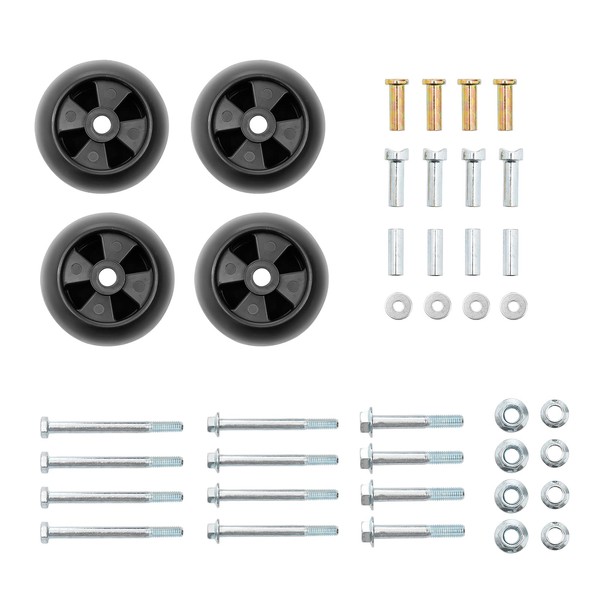 Mower Anti Scalp Deck Wheel Kit Set of 4 Compatible with John Deere AM133602, AM116299, M111489