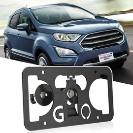 No Drill Front Bumper License Plate Mount Compatible with Ford EcoSport 2018-2022 Front Grille License Plate Mounting Bracket Holder Anti-Theft Car License Plate Frames Accessories Kit