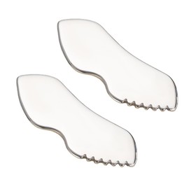 AOVNA 2Pcs Gua Sha Stainless Steel Gua Sha Massage Board Metal Face Gua Sha Tool Comb Edge Sculpting Tool for Eyes Face Neck Body Puffiness Reducing