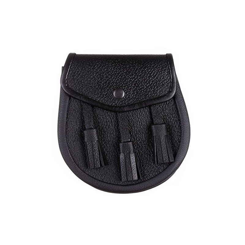 The Scotland Kilt Company Black Leather Day Sporran 4 Kilts