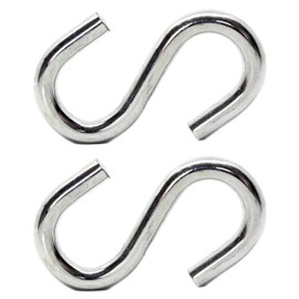 Screws City Heavy Duty S Hook 8mm Thick Hammock S-Hook (Pack of 2) up to 250kg