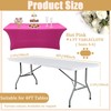 6ft Spandex Tablecloths Stretchable Tablecloth Hot Pink for Rectangle Table,Washable