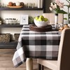 DII Tri-Color Check Collection 100% Cotton Tabletop, Tablecloth, 52x52, Black