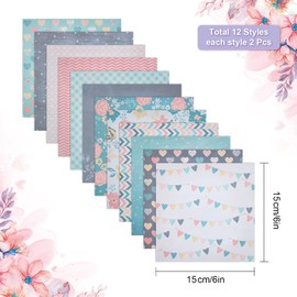GORGECRAFT 24 Sheets Pattern Paper Pack Floral Cardstock Papers Pad Decorative Scrapbook Cardstock Collection Single-Sided Patterned 6x6 Scrapbooking DIY Holiday Photo Album Retro