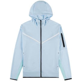 ANGELA BEBE Men's Tracksuits Sweatsuits For Men Hooded Tracksuit Sweatsuit Long Sleeve Full-Zip Jogging Sweatpants 2 Piece Set Sports Causal Jogging Warm Suit（3XL, Ice Water/Water Ballet）