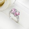 QUSIIOSLK 925 Sterling Silver Double Wing with Pink Cubic Zircon